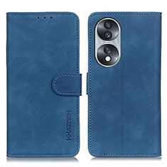 Custodia Portafoglio In Pelle Cover con Supporto K03Z per Huawei Honor 70 5G Blu