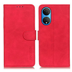 Custodia Portafoglio In Pelle Cover con Supporto K03Z per Huawei Honor X7 Rosso