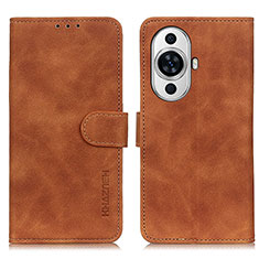 Custodia Portafoglio In Pelle Cover con Supporto K03Z per Huawei Nova 11 Marrone