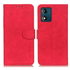 Custodia Portafoglio In Pelle Cover con Supporto K03Z per Motorola Moto E13 Rosso