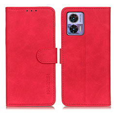 Custodia Portafoglio In Pelle Cover con Supporto K03Z per Motorola Moto Edge 30 Neo 5G Rosso