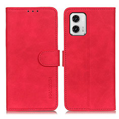 Custodia Portafoglio In Pelle Cover con Supporto K03Z per Motorola Moto G73 5G Rosso