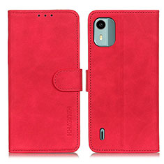 Custodia Portafoglio In Pelle Cover con Supporto K03Z per Nokia C12 Pro Rosso