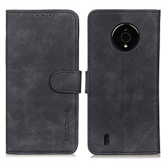 Custodia Portafoglio In Pelle Cover con Supporto K03Z per Nokia C200 Nero