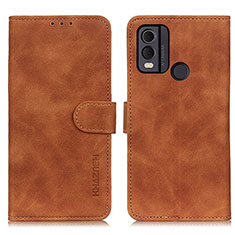 Custodia Portafoglio In Pelle Cover con Supporto K03Z per Nokia C22 Marrone