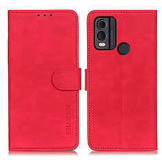 Custodia Portafoglio In Pelle Cover con Supporto K03Z per Nokia C22 Rosso