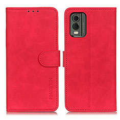 Custodia Portafoglio In Pelle Cover con Supporto K03Z per Nokia C32 Rosso