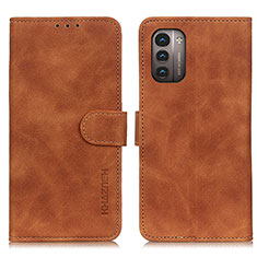 Custodia Portafoglio In Pelle Cover con Supporto K03Z per Nokia G11 Marrone