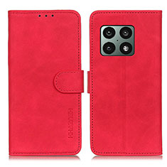 Custodia Portafoglio In Pelle Cover con Supporto K03Z per OnePlus 10 Pro 5G Rosso