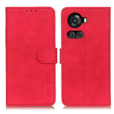 Custodia Portafoglio In Pelle Cover con Supporto K03Z per OnePlus 10R 5G Rosso