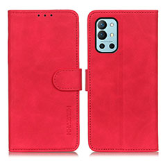 Custodia Portafoglio In Pelle Cover con Supporto K03Z per OnePlus 9R 5G Rosso