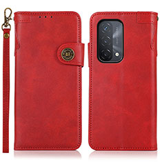 Custodia Portafoglio In Pelle Cover con Supporto K03Z per OnePlus Nord N200 5G Rosso