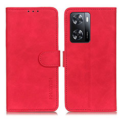 Custodia Portafoglio In Pelle Cover con Supporto K03Z per Oppo A77s Rosso
