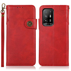 Custodia Portafoglio In Pelle Cover con Supporto K03Z per Oppo A94 5G Rosso