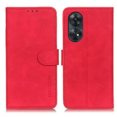 Custodia Portafoglio In Pelle Cover con Supporto K03Z per Oppo Reno8 T 4G Rosso