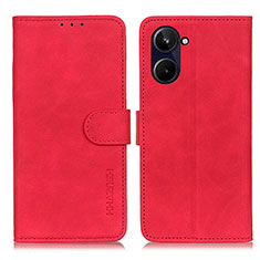 Custodia Portafoglio In Pelle Cover con Supporto K03Z per Realme 10 4G Rosso