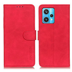 Custodia Portafoglio In Pelle Cover con Supporto K03Z per Realme 9 4G Rosso