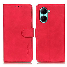 Custodia Portafoglio In Pelle Cover con Supporto K03Z per Realme C33 (2023) Rosso