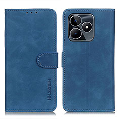 Custodia Portafoglio In Pelle Cover con Supporto K03Z per Realme C51 Blu