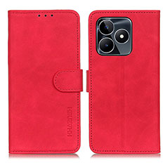 Custodia Portafoglio In Pelle Cover con Supporto K03Z per Realme C53 India Rosso