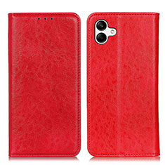 Custodia Portafoglio In Pelle Cover con Supporto K03Z per Samsung Galaxy F04 Rosso