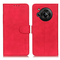 Custodia Portafoglio In Pelle Cover con Supporto K03Z per Sharp Aquos R7 Rosso