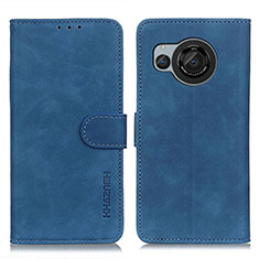 Custodia Portafoglio In Pelle Cover con Supporto K03Z per Sharp Aquos R8 Blu