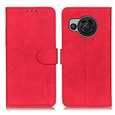 Custodia Portafoglio In Pelle Cover con Supporto K03Z per Sharp Aquos R8 Rosso