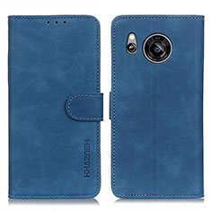 Custodia Portafoglio In Pelle Cover con Supporto K03Z per Sharp Aquos Sense7 Blu