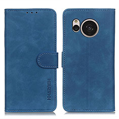 Custodia Portafoglio In Pelle Cover con Supporto K03Z per Sharp Aquos Sense7 Plus Blu