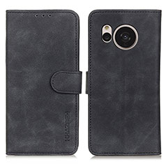 Custodia Portafoglio In Pelle Cover con Supporto K03Z per Sharp Aquos Sense7 Plus Nero