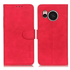 Custodia Portafoglio In Pelle Cover con Supporto K03Z per Sharp Aquos Sense7 Plus Rosso