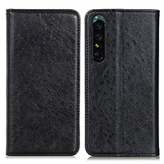 Custodia Portafoglio In Pelle Cover con Supporto K03Z per Sony Xperia 1 IV Nero