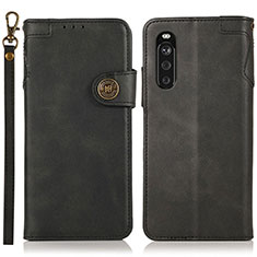 Custodia Portafoglio In Pelle Cover con Supporto K03Z per Sony Xperia 10 III Lite Nero