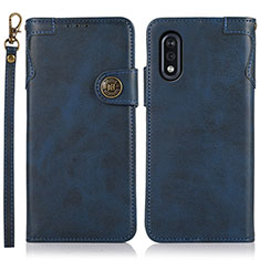 Custodia Portafoglio In Pelle Cover con Supporto K03Z per Sony Xperia Ace II Blu