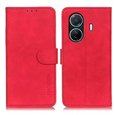 Custodia Portafoglio In Pelle Cover con Supporto K03Z per Vivo iQOO Z6 Pro 5G Rosso