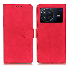 Custodia Portafoglio In Pelle Cover con Supporto K03Z per Vivo X Note Rosso