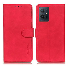 Custodia Portafoglio In Pelle Cover con Supporto K03Z per Vivo Y55s 5G Rosso