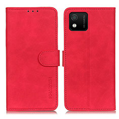 Custodia Portafoglio In Pelle Cover con Supporto K03Z per Wiko Y52 Rosso