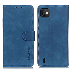 Custodia Portafoglio In Pelle Cover con Supporto K03Z per Wiko Y82 Blu