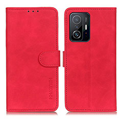 Custodia Portafoglio In Pelle Cover con Supporto K03Z per Xiaomi Mi 11T Pro 5G Rosso