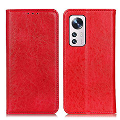 Custodia Portafoglio In Pelle Cover con Supporto K03Z per Xiaomi Mi 12 5G Rosso