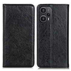 Custodia Portafoglio In Pelle Cover con Supporto K03Z per Xiaomi Poco F5 5G Nero