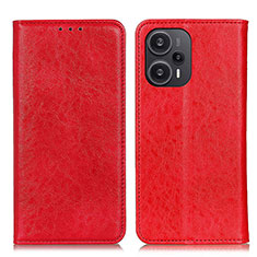 Custodia Portafoglio In Pelle Cover con Supporto K03Z per Xiaomi Poco F5 5G Rosso