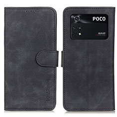 Custodia Portafoglio In Pelle Cover con Supporto K03Z per Xiaomi Poco M4 Pro 4G Nero