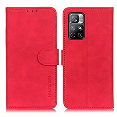 Custodia Portafoglio In Pelle Cover con Supporto K03Z per Xiaomi Poco M4 Pro 5G Rosso