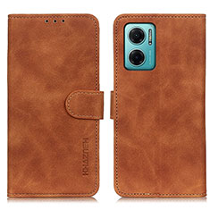 Custodia Portafoglio In Pelle Cover con Supporto K03Z per Xiaomi Redmi 10 5G Marrone