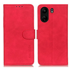 Custodia Portafoglio In Pelle Cover con Supporto K03Z per Xiaomi Redmi 13C Rosso