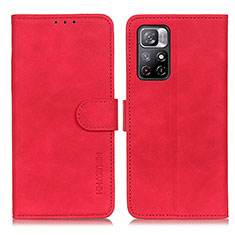 Custodia Portafoglio In Pelle Cover con Supporto K03Z per Xiaomi Redmi Note 11 5G Rosso