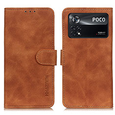 Custodia Portafoglio In Pelle Cover con Supporto K03Z per Xiaomi Redmi Note 11E Pro 5G Marrone